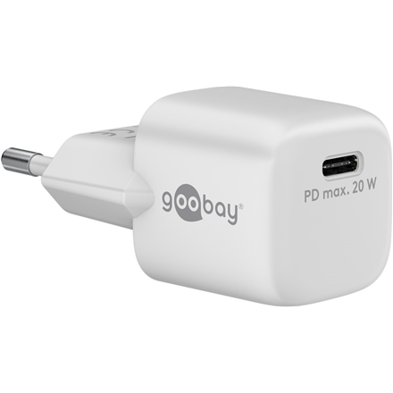 Goobay | USB-C PD GaN Fast Charger Nano (20 W), White – nuotrauka 1