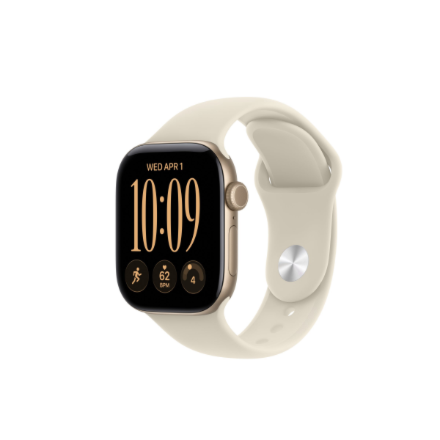 Apple Watch Series 12 GPS + Cellular 42mm Light Gold Aluminium Case with Sand Sport Band - S/M | Apple – image 1