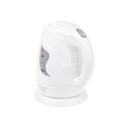 Adler | Kettle | AD 08 | Standard | 850 W | 1 L | Plastic | 360° rotational base | White – nuotrauka 1