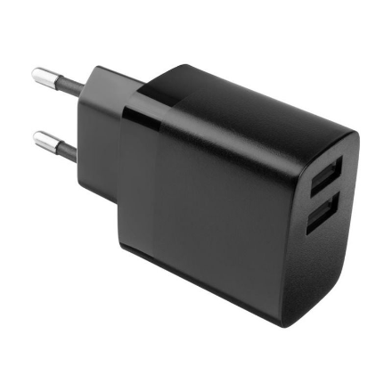 Fixed | Dual USB Travel Charger 17W and USB/USB-C Cable | FIXC17N-2UC-BK – nuotrauka 1